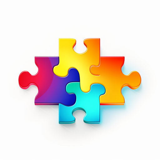 Minimalist puzzle on white background