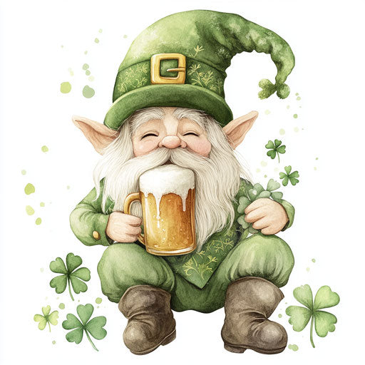 Dwarf drinking beer for St. Patrick's Day