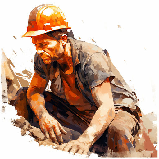 Mining clipart in the style of Oil painting