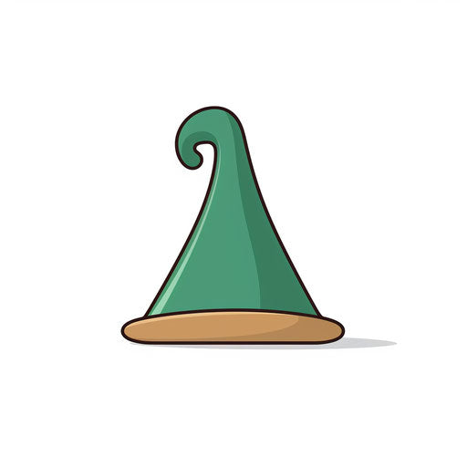 Minimalist elf hat on white background