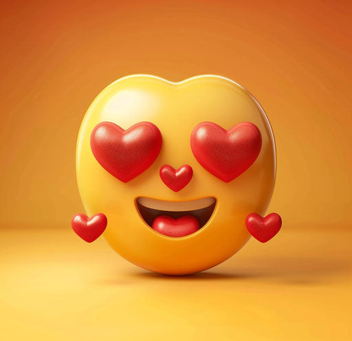 Heart emoji in warm and happy style