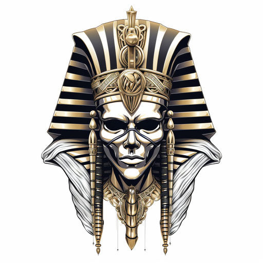 Pharaoh skull vector in david yarrow style white background