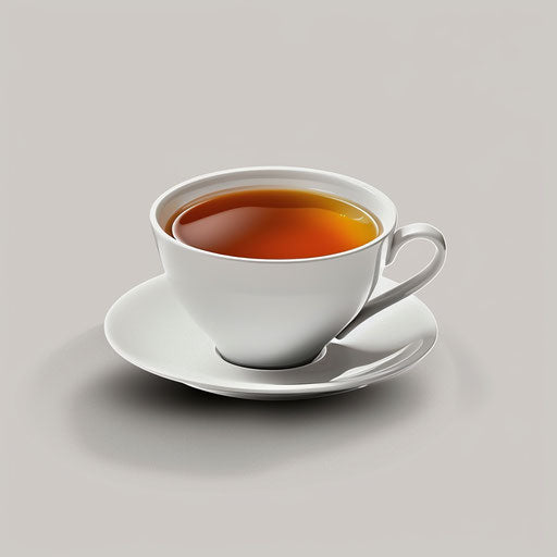 Realistic tea clipart on flat slate grey background