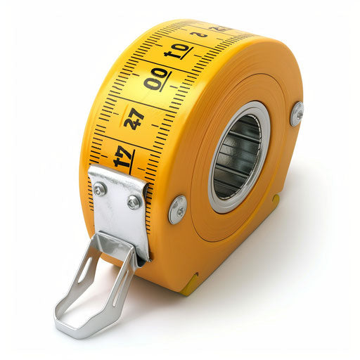 Realistic tape measure clipart on flat white background