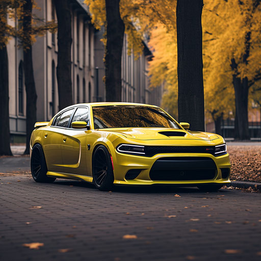 Dodge charger hellcat Bright yellow