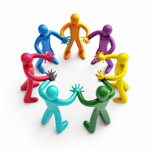 Realistic teamwork illustration on white background