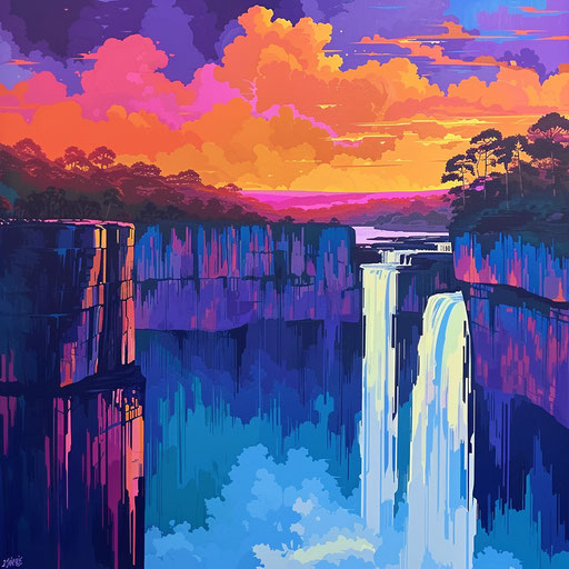 Noccalula Falls, Alabama, bold color palette