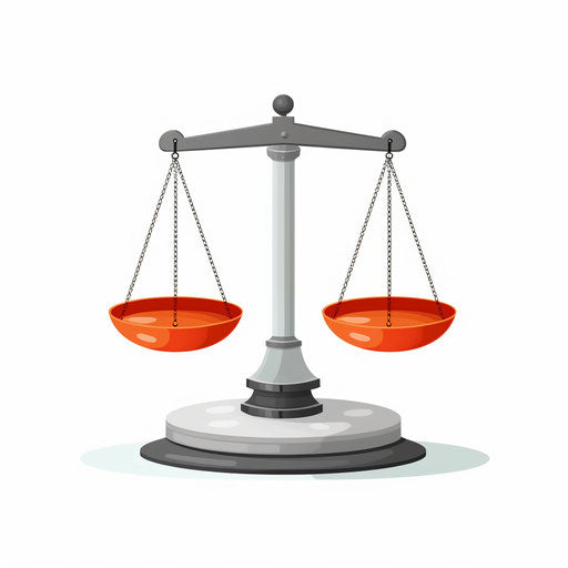 Minimalist style clipart of a scale on white background