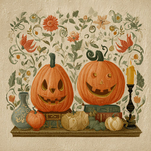 Vintage Halloween-Themed Illustration