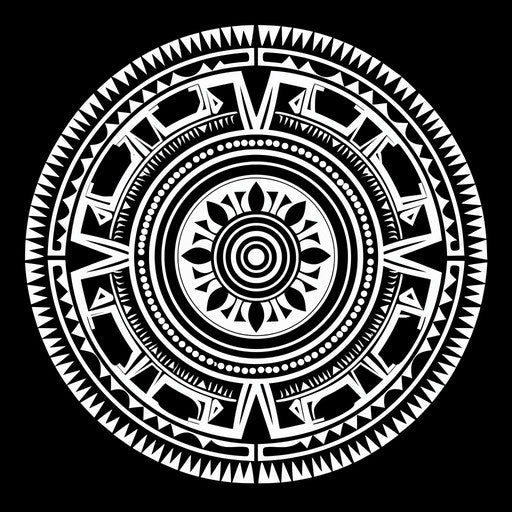 Black and white mandala template, in the style of Benin art, art deco, art deco geometric patterns