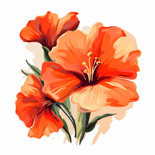 Simple flower in Oil painting style