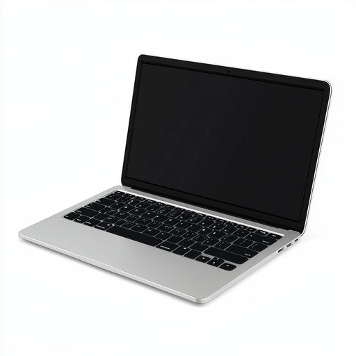 Realistic 3D laptop icon on flat white background