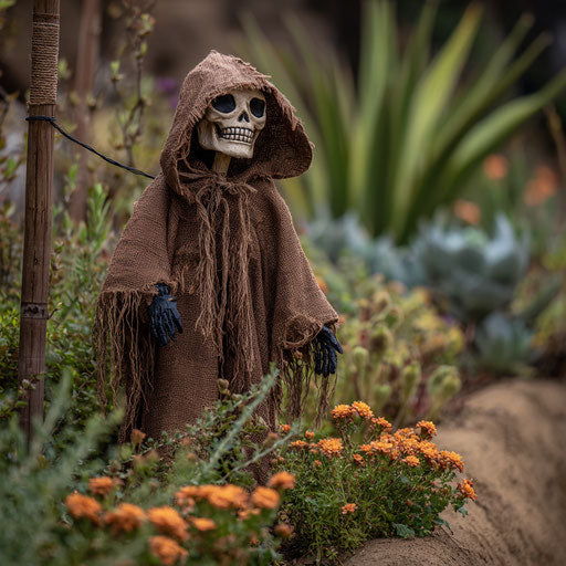 Ghoulish Figure in a Spooky Garden
