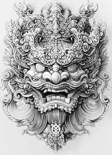 Japanese warrior spirit with Chinese head design
