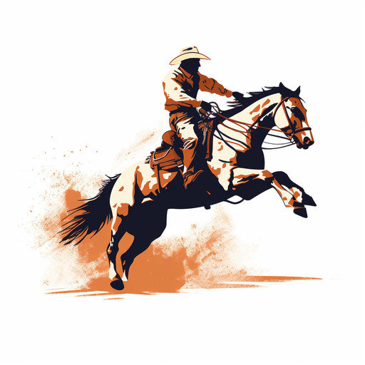 Minimalist style rodeo clipart on a white background