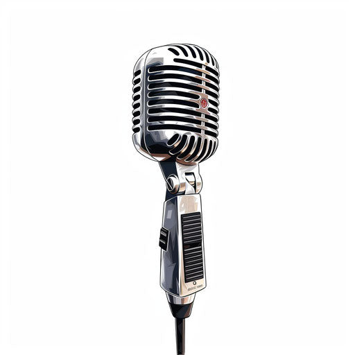 Minimalist style mic clipart on white background