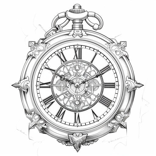 Vintage pocket watch with ornate hands and numbers