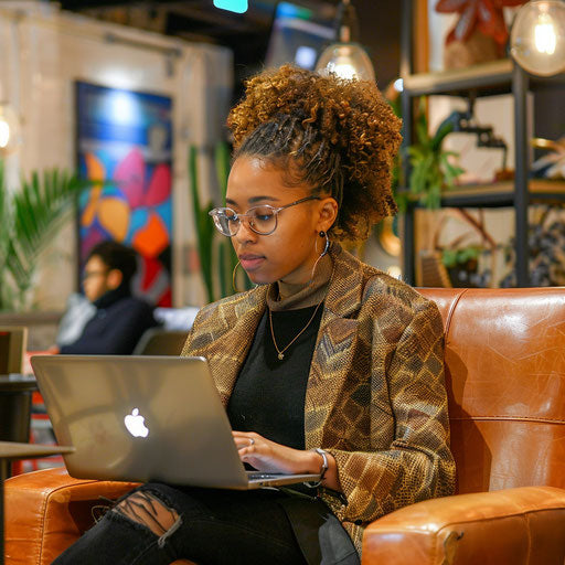 Focused young entrepreneur working in a stylish coworking space