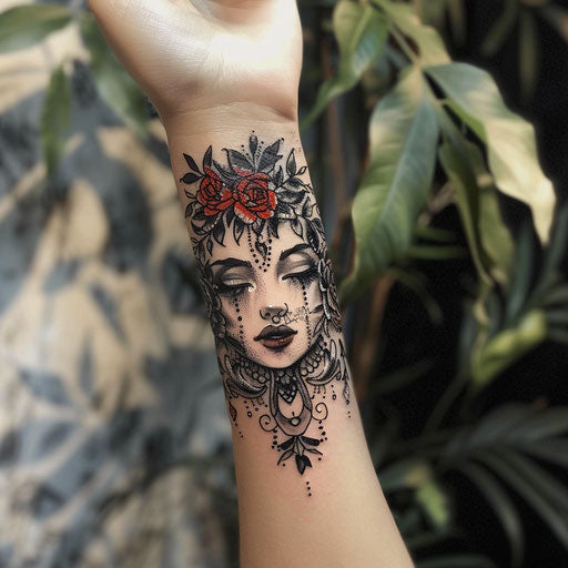 Wrist tattoos for women with mystical themes