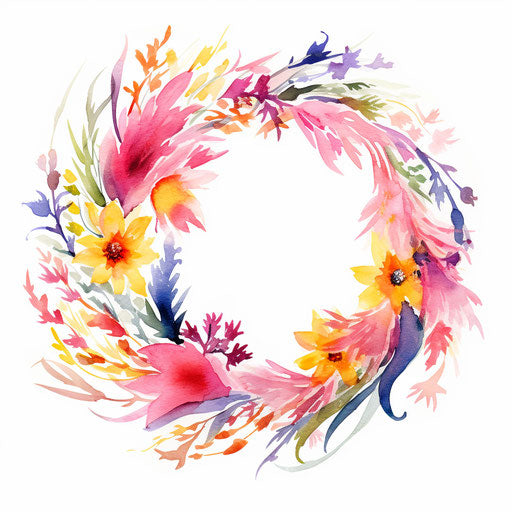 Garland clipart in the style of Impressionistic Art