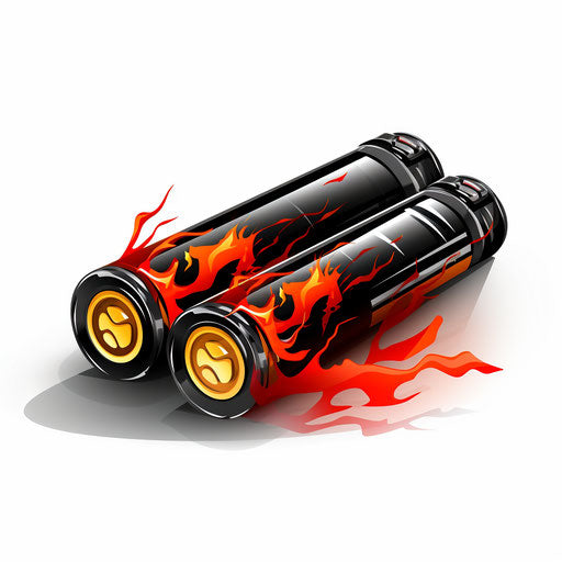 Battery illustration in the style of Chiaroscuro Art, on white background