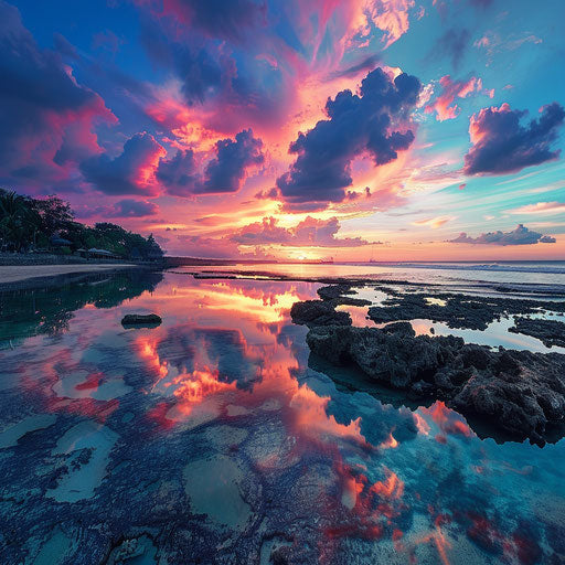 Nusa Dua Beach, Indonesia at sunset
