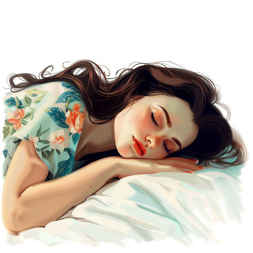 Realistic sleep illustration with flat white background