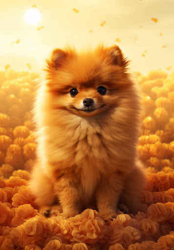 Photo gallery of pom poms in simplified dog figures