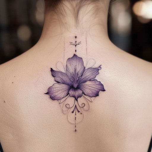 February Birth Flower Tattoo Vector Art