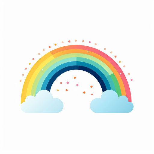 Rainbow clipart png in the style of Minimalist, on a white background