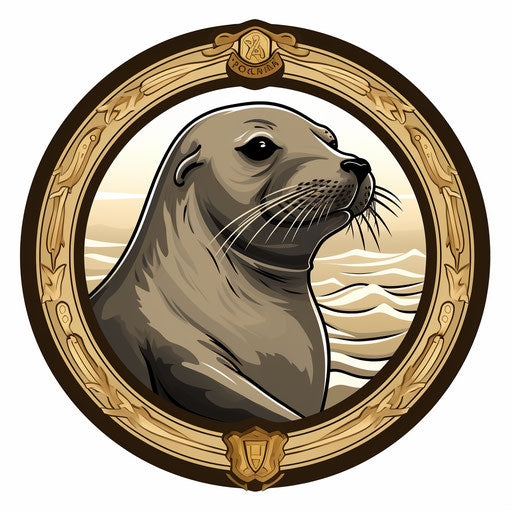 Seal clipart in the style of Chiaroscuro Art, on a white background