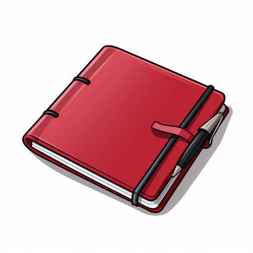 Minimalist style diary clipart on white background