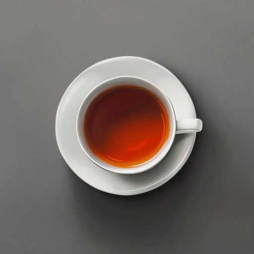 Realistic tea clipart on flat slate grey background