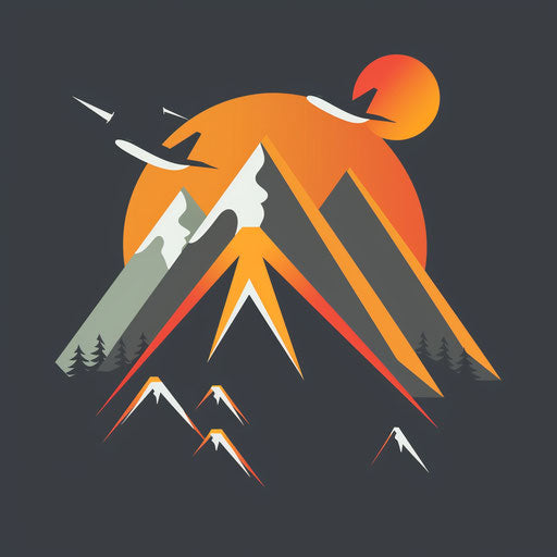 Stylish travel logo with angular shapes and dark grey background