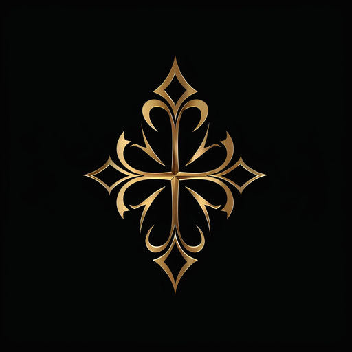 Luxury church logo with gold accents on black background