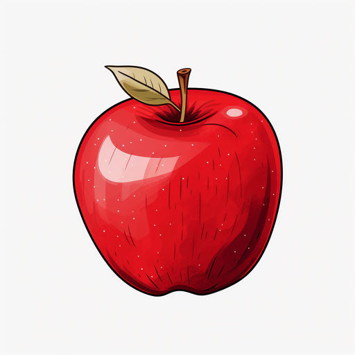 Apple clipart PNG in minimalist style, on white background
