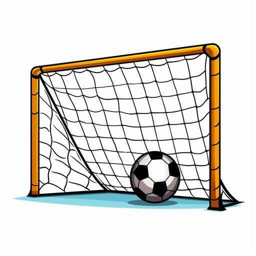 Illustration of soccer goal in Minimalist style