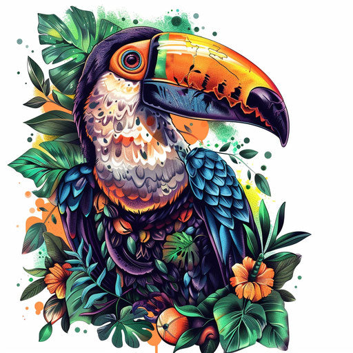 Exotic tattoo sketch of a venomous tropical bird