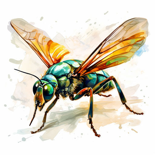 Insect clipart in the style of Oil painting, on a white background