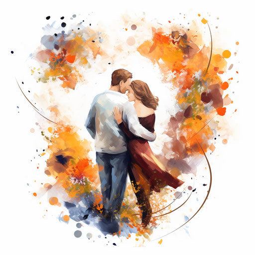 Happy anniversary clipart in the style of oil painting, on a white background