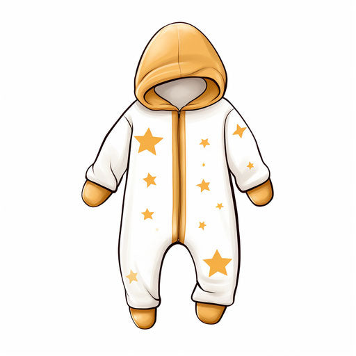 Minimalist style illustration of a onesie, on a white background