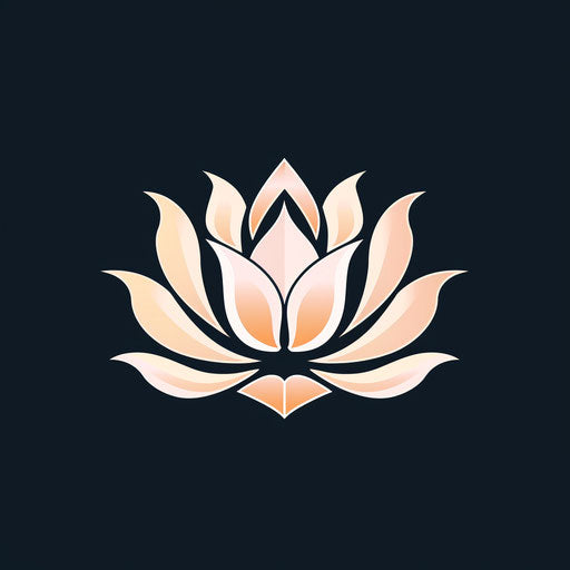 Stylized lotus flower logo for purity and enlightenment