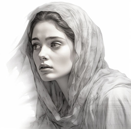 Beautiful woman in carved religious icons style