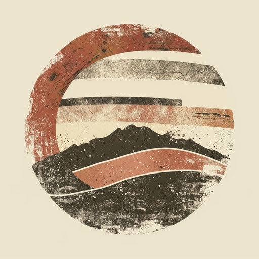 Vintage vectorstock logo with distressed textures and earthy tones