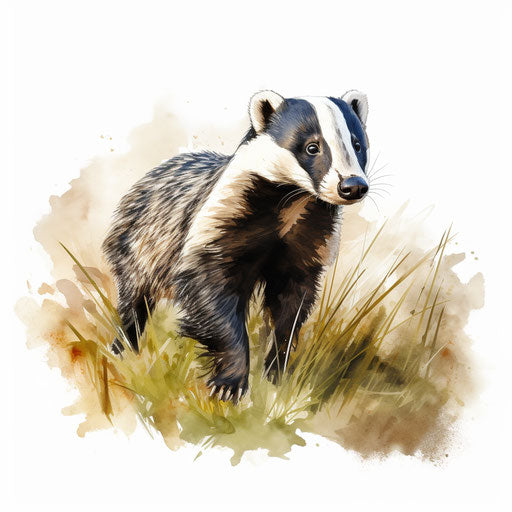 Badger illustration in the style of oil painting