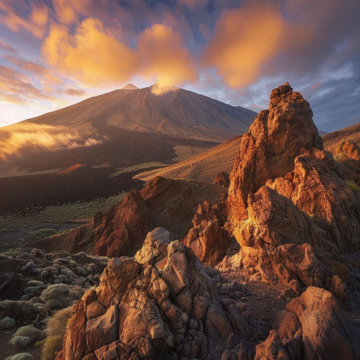Mount Teide, rugged landscape of Canary Islands at dawn