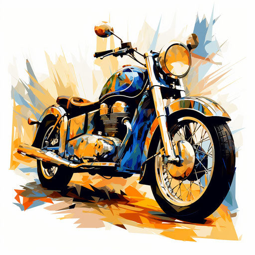 Motor clipart in the style of Impressionistic Art, on white background
