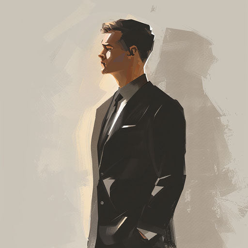 Minimalist depiction of a businessman