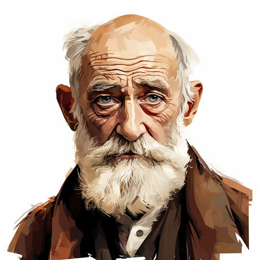 Old man in the style of chiaroscuro art