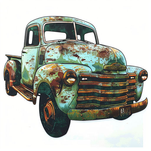 Vintage American truck tattoo drawing